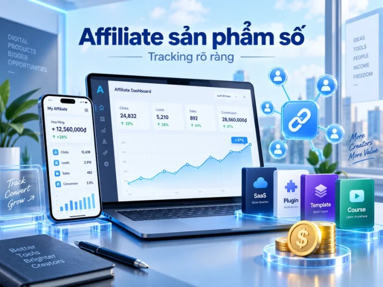 Affiliate sản phẩm số: Xây chiến dịch có tracking rõ ràng